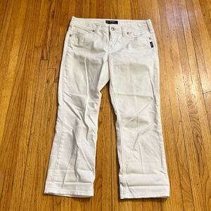 Silver Jeans Womens 30 Suki Capri White Pants meas 33x25.5 Straight